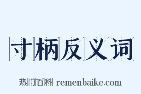 寸柄反义词是什么意思的图片